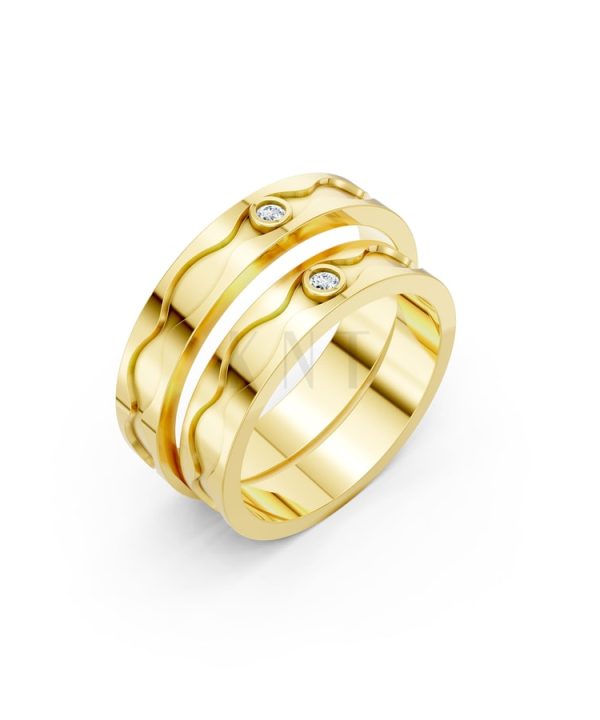 Nhẫn cưới F307A Vàng Gold thiết kế tinh tế, sang trọng