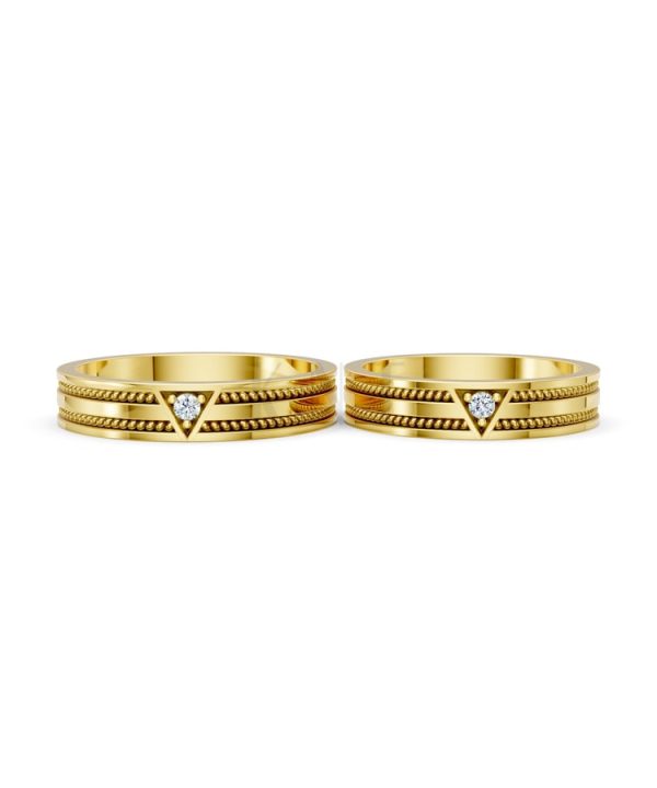 Nhẫn cưới F309 Vàng Gold vàng 10K/14K/18K/607 cao cấp, thanh lịch
