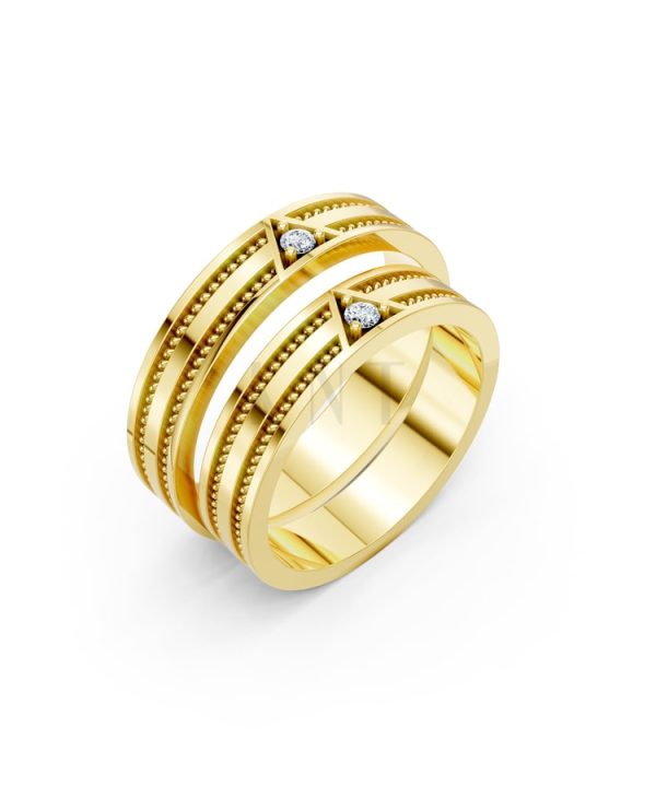 Nhẫn cưới F309 Vàng Gold thiết kế tinh tế, sang trọng