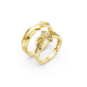 Nhẫn cưới F317 Vàng Gold thiết kế tinh tế, sang trọng