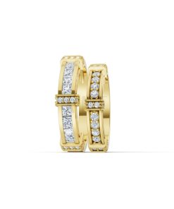 Nhẫn cưới F318 Vàng Gold vàng 10K/14K/18K/607 cao cấp, thanh lịch