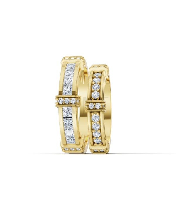 Nhẫn cưới F318 Vàng Gold vàng 10K/14K/18K/607 cao cấp, thanh lịch