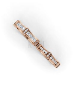 Nhẫn cưới F318 vàng hồng Rose Gold thiết kế đối xứng, phong cách, ấn tượng