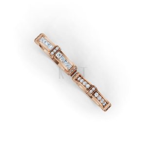 Nhẫn cưới F318 vàng hồng Rose Gold thiết kế đối xứng, phong cách, ấn tượng