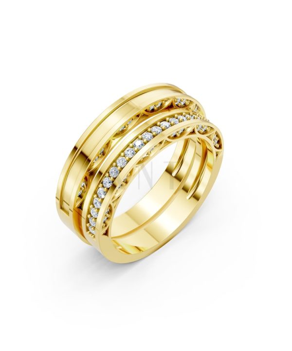 Nhẫn cưới F323 Vàng Gold thiết kế tinh tế, sang trọng