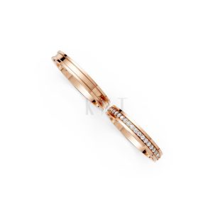 Nhẫn cưới F323 vàng hồng Rose Gold phong cách trẻ trung, nổi bật