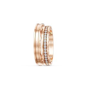Nhẫn cưới F323 vàng hồng Rose Gold thiết kế đối xứng, phong cách, ấn tượng