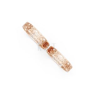 Nhẫn cưới F39 vàng hồng Rose Gold vàng đẹp, kiểu dáng trẻ trung, độc đáo