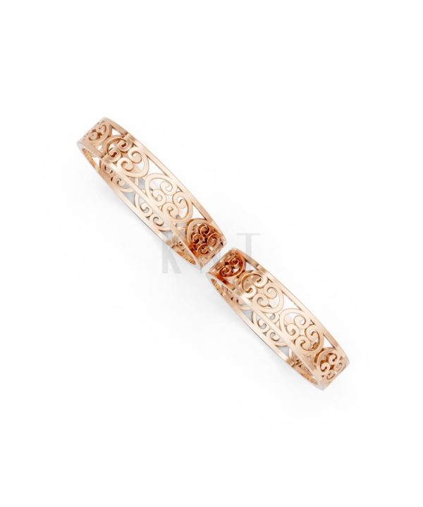 Nhẫn cưới F39 vàng hồng Rose Gold vàng đẹp, kiểu dáng trẻ trung, độc đáo