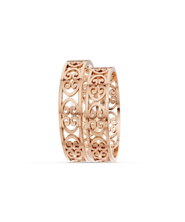 Nhẫn cưới F39 vàng hồng Rose Gold phong cách trẻ trung, nổi bật