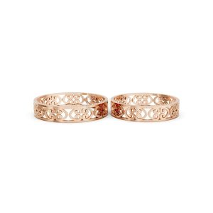 Nhẫn cưới F39 vàng hồng Rose Gold thiết kế đối xứng, phong cách, ấn tượng