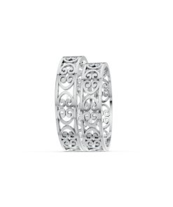 Nhẫn cưới F39 vàng trắng White Gold kiểu dáng cá tính, hiện đại