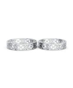 Nhẫn cưới F39 vàng trắng White Gold thiết kế trẻ trung, hiện đại