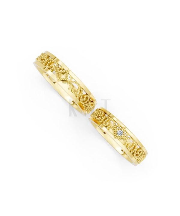 Nhẫn cưới F51 Vàng Gold thiết kế phá cách, sang trọng