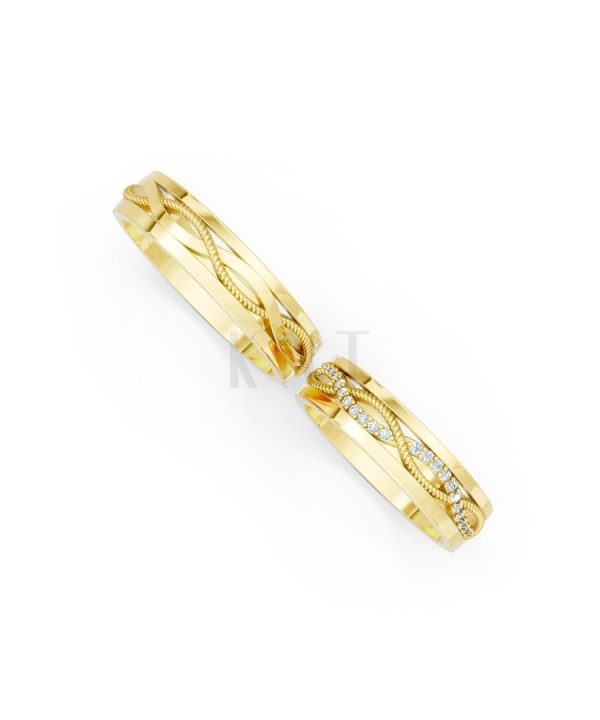 Nhẫn cưới F62 Vàng Gold vàng 10K/14K/18K/607 cao cấp, thanh lịch