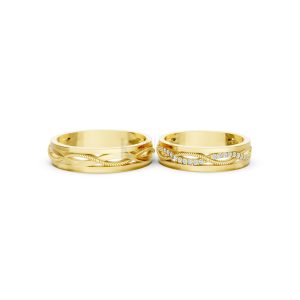 Nhẫn cưới F62 Vàng Gold thiết kế phá cách, sang trọng