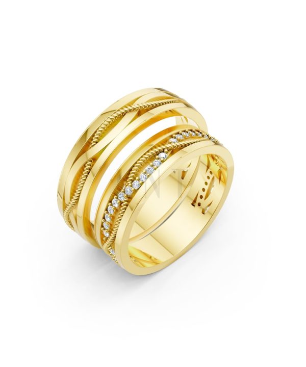 Nhẫn cưới F62 Vàng Gold thiết kế tinh tế, sang trọng