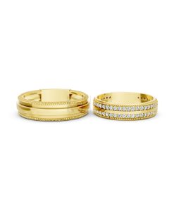 Nhẫn cưới F63 Vàng Gold vàng 10K/14K/18K/607 cao cấp, thanh lịch