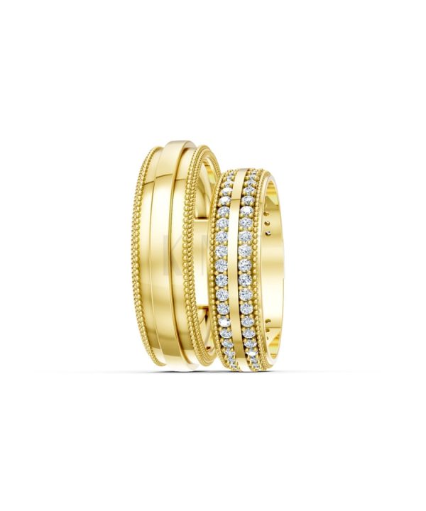 Nhẫn cưới F63 Vàng Gold thiết kế phá cách, sang trọng