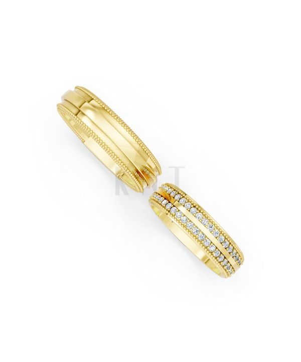 Nhẫn cưới F63 Vàng Gold thiết kế tinh xảo, độc đáo