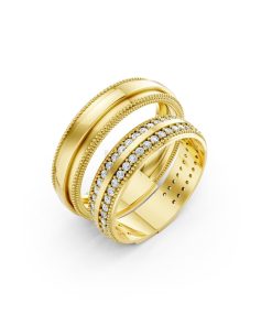 Nhẫn cưới F63 Vàng Gold thiết kế tinh tế, sang trọng