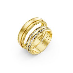 Nhẫn cưới F63 Vàng Gold thiết kế tinh tế, sang trọng