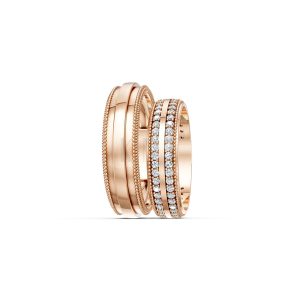 Nhẫn cưới F63 vàng hồng Rose Gold phong cách trẻ trung, nổi bật