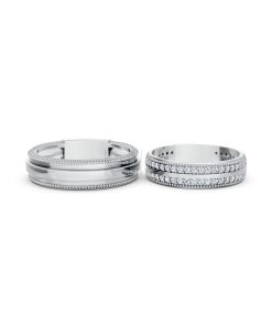 Nhẫn cưới F63 vàng trắng White Gold vàng sáng, đường nét sắc sảo, tinh tế