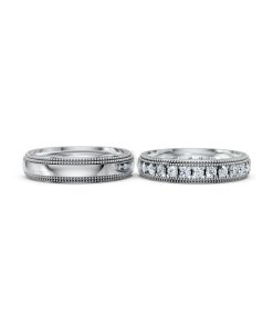 Nhẫn cưới F99 vàng trắng White Gold thiết kế trẻ trung, hiện đại