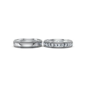 Nhẫn cưới F99 vàng trắng White Gold thiết kế trẻ trung, hiện đại