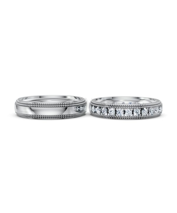 Nhẫn cưới F99 vàng trắng White Gold thiết kế trẻ trung, hiện đại