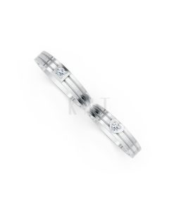 Nhẫn cưới H1 màu vàng trắng White Gold vàng sáng, đường nét sắc sảo, tinh tế