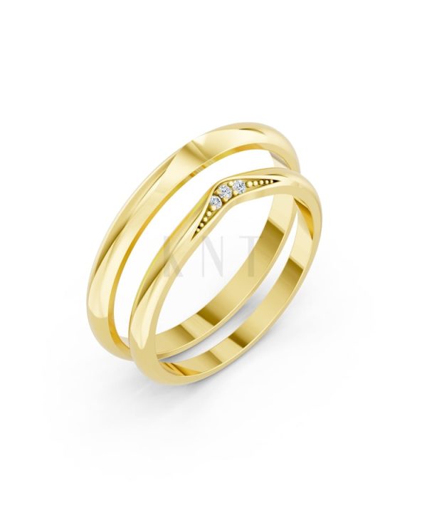 Nhẫn Cưới H102 Vàng Gold thiết kế tinh tế, sang trọng