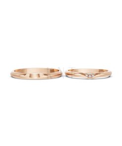 Nhẫn Cưới H102 vàng hồng Rose Gold phong cách trẻ trung, nổi bật