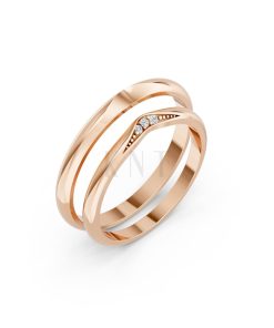 Nhẫn Cưới H102 vàng hồng Rose Gold họa tiết ấn tượng, cá tính