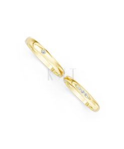 Nhẫn cưới kim cương H109 Vàng Gold vàng 10K/14K/18K/607 cao cấp, thanh lịch