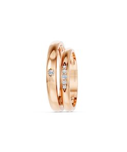 Nhẫn cưới kim cương H109 vàng hồng Rose Gold vàng đẹp, kiểu dáng trẻ trung, độc đáo