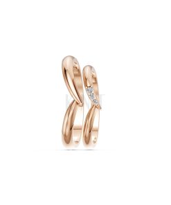 Nhẫn cưới H111 vàng hồng Rose Gold vàng đẹp, kiểu dáng trẻ trung, độc đáo