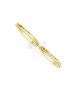 Nhẫn cưới kim cương H112 Vàng Gold vàng 10K/14K/18K/607 cao cấp, thanh lịch