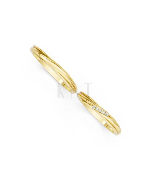 Nhẫn cưới kim cương H112 Vàng Gold vàng 10K/14K/18K/607 cao cấp, thanh lịch