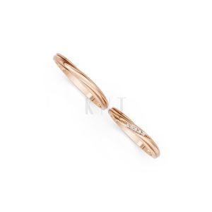 Nhẫn cưới kim cương H112 vàng hồng Rose Gold phong cách trẻ trung, nổi bật