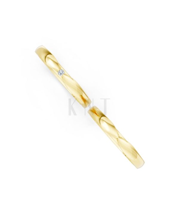 Nhẫn cưới kim cương H113 Vàng Gold thiết kế phá cách, sang trọng