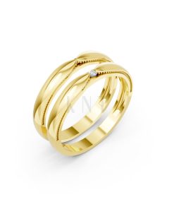 Nhẫn cưới kim cương H113 Vàng Gold thiết kế tinh tế, sang trọng