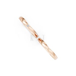 Nhẫn cưới kim cương H113 vàng hồng Rose Gold vàng đẹp, kiểu dáng trẻ trung, độc đáo