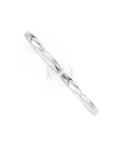 Nhẫn cưới kim cương H113 vàng trắng White Gold kiểu dáng cá tính, hiện đại