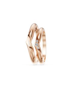 Nhẫn cưới H114 vàng hồng Rose Gold phong cách trẻ trung, nổi bật