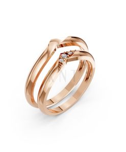 Nhẫn cưới H114 vàng hồng Rose Gold họa tiết ấn tượng, cá tính