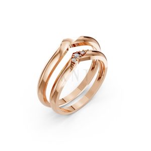 Nhẫn cưới H114 vàng hồng Rose Gold họa tiết ấn tượng, cá tính