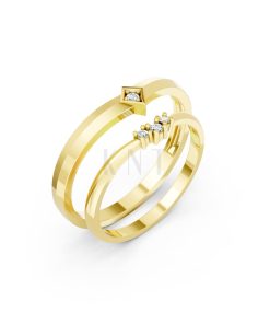 Nhẫn cưới kim cương H116 Vàng Gold thiết kế tinh tế, sang trọng