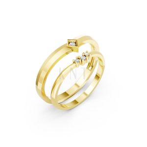 Nhẫn cưới kim cương H116 Vàng Gold thiết kế tinh tế, sang trọng